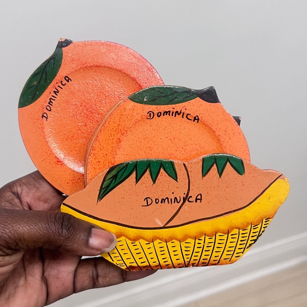 Dominica Orange and Yellow Decorative Coasters